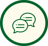 Chat bubbles icon in green circle